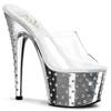 Pleaser - STARDUST701 Mules à talons - Chaussures de pole dance - Couleur argent/Transparent Product image